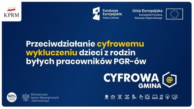 W tle logotypy Uni Europejskiej, gov.pl, Ministerstwo Spraw Wewnętrznych i Administracji