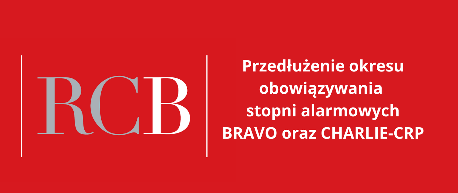 Informacja o przedłużeniu obowiązywania stopni alarmowych BRAVO oraz CHARLIE-CRP – do 30 listopada 2022r.