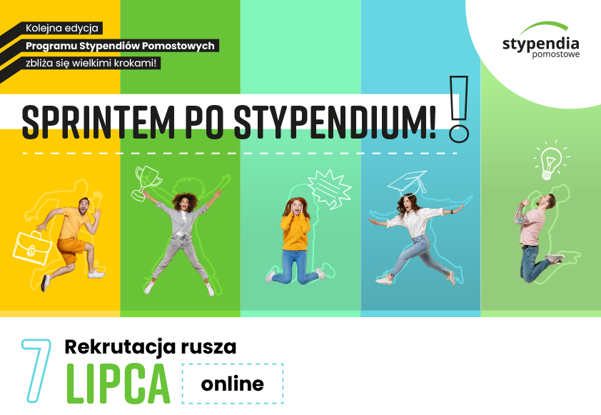 Baner programu z napisem stypendia pomostowe 