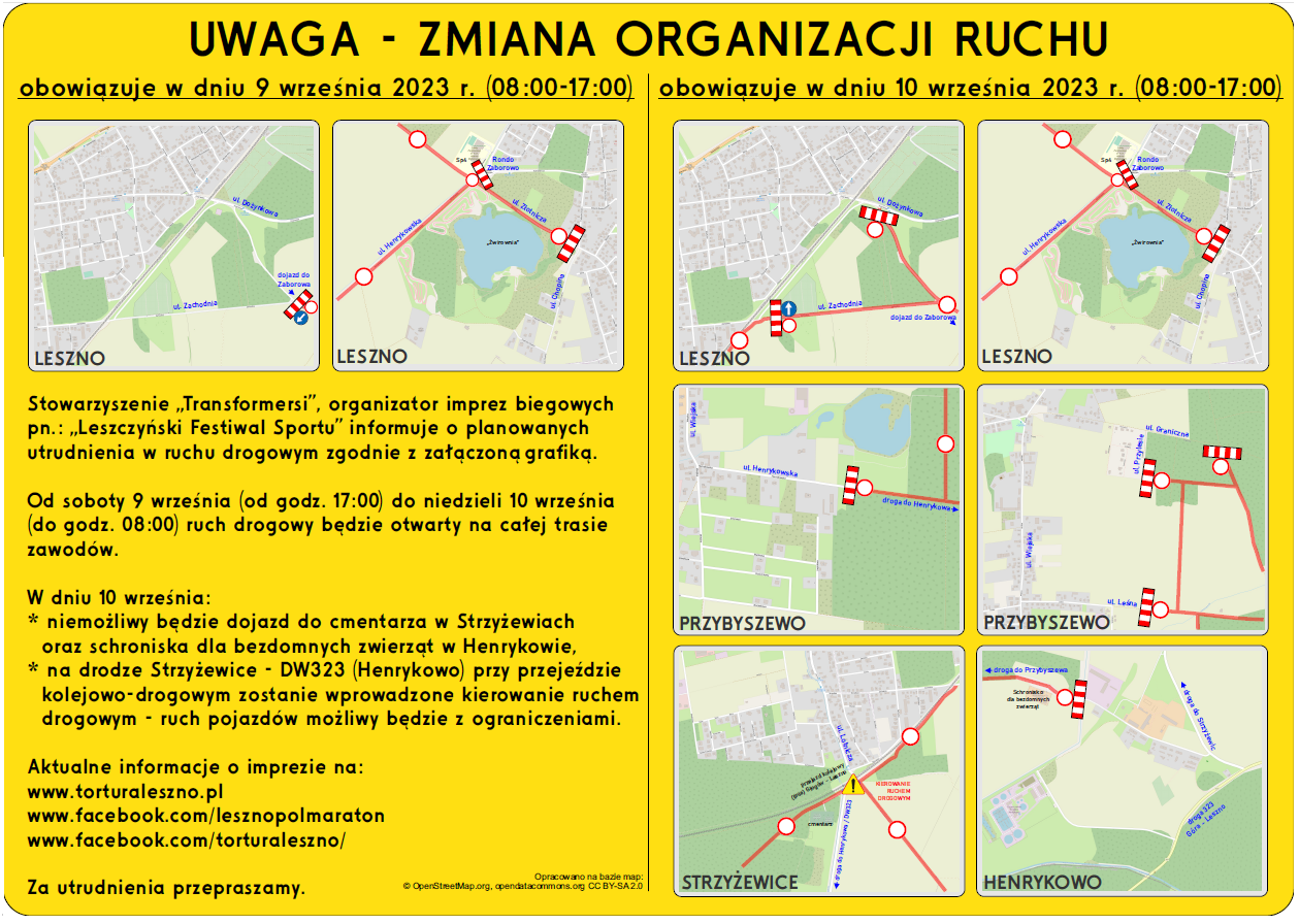 Mapka z informacją o zamkniętych drogach&nbsp;