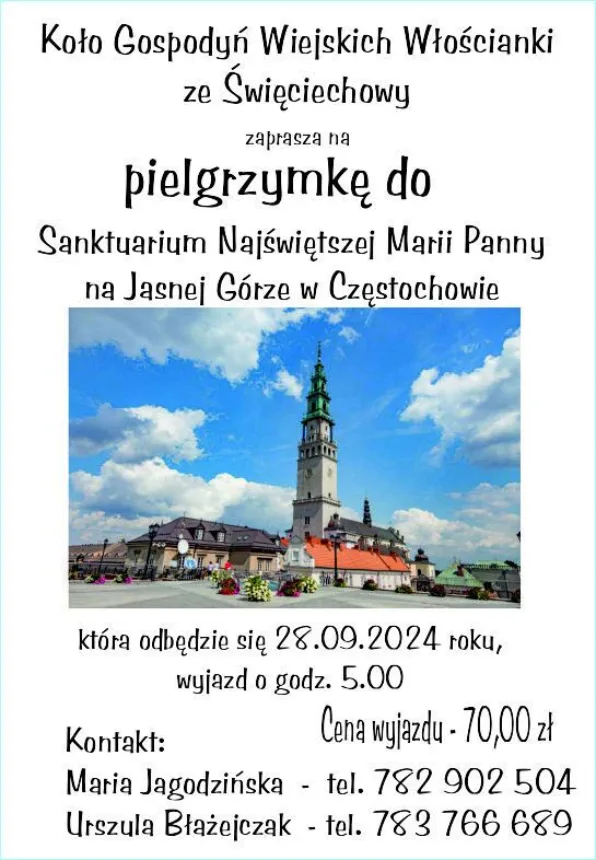 Plakat informujący o wycieczce