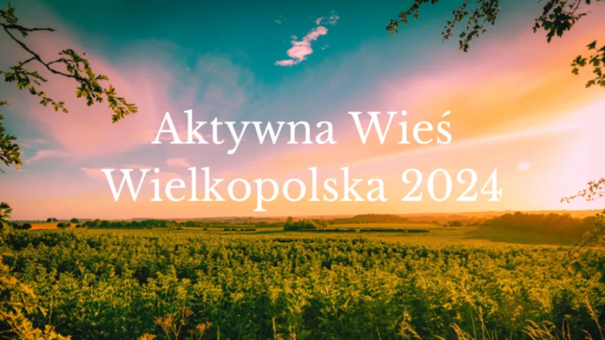 Baner - Aktywna Wieś Wielkopolska 2024 - Zdjęcie zrobiono ze wzgórza w dolinie lasy i piękny zachód słońca