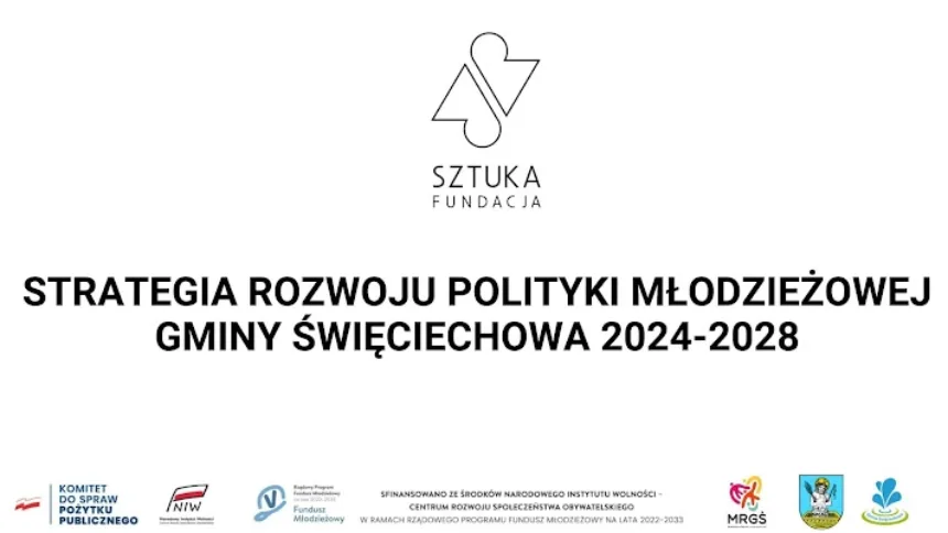 Na zdjęciu napis Strategia Rozwoju Polityki Młodzieżowej Gminy Święciechowa 2024-2028