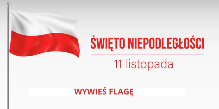 Baner informujący o wywieszeniu flagi Polski