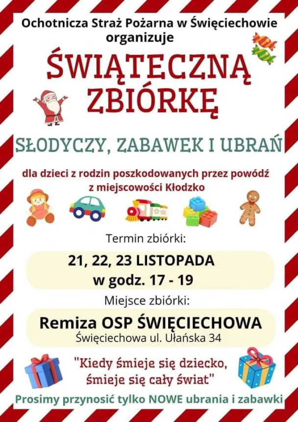 Plakat informujący o zbiórce