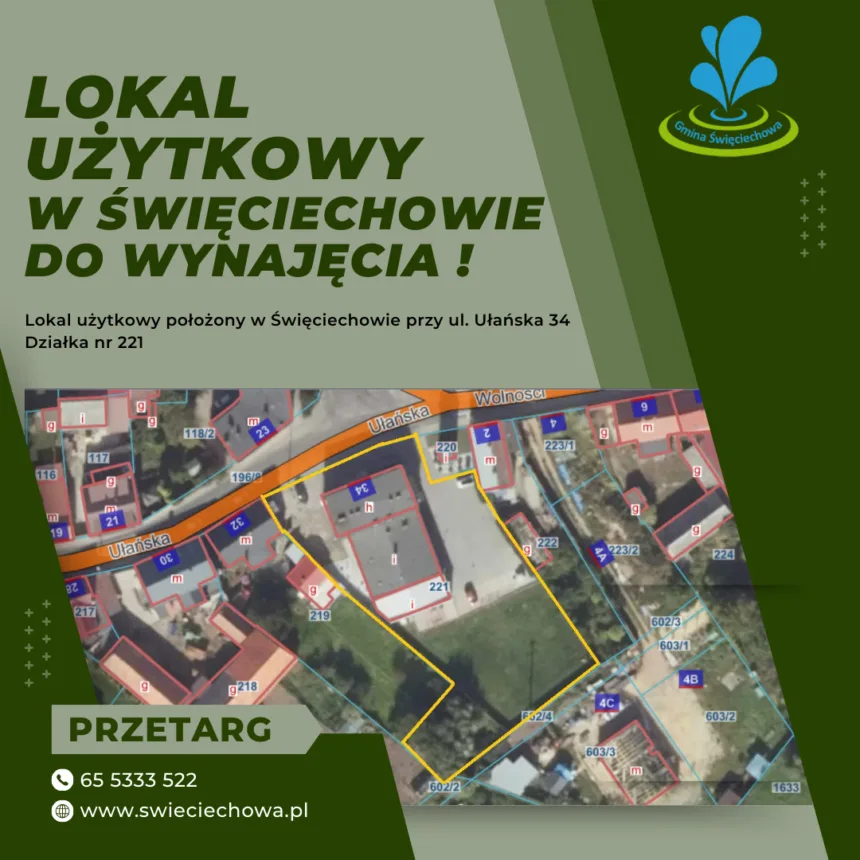 baner informujący o lokalu do wynajęcia