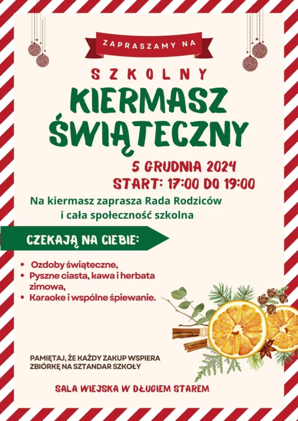 Plakat informujący o kiermaszu