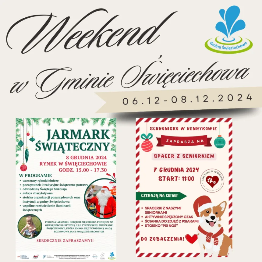 Baner z napisem weekend w Gminie Święciechowa