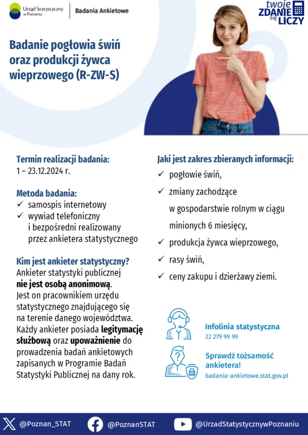 Plakat dotyczący Badanie pogłowia świń oraz produkcji żywca wieprzowego (R-ZW-S)