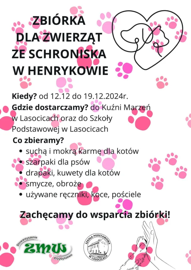 Plakat informujący o zbiórce