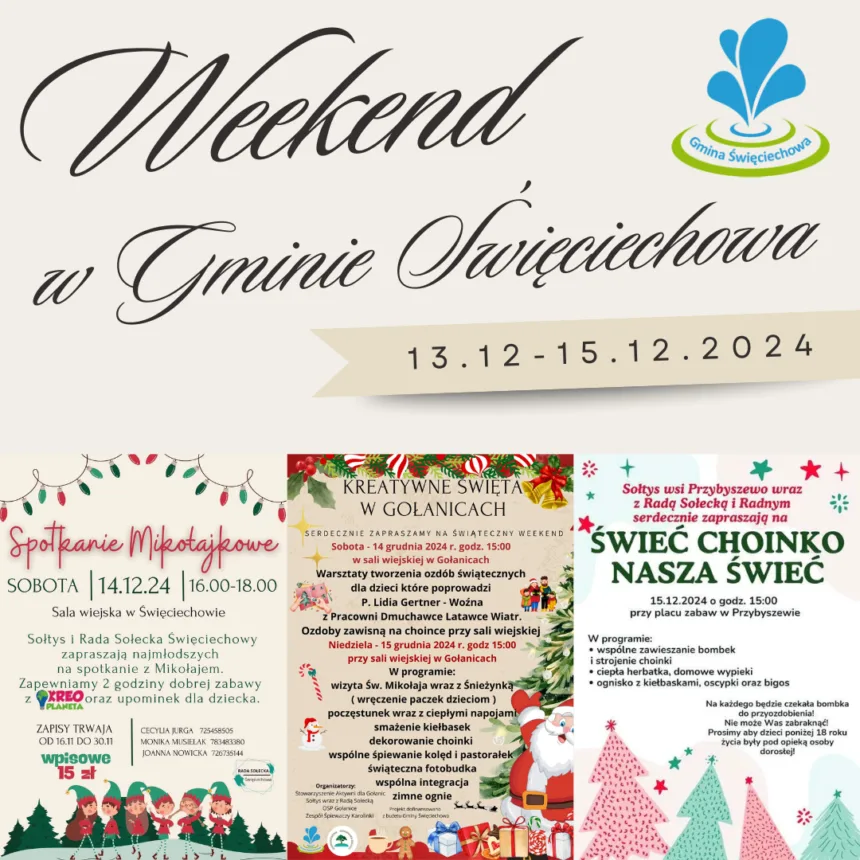 Plakat z napisem Weekend w Gminie Święciechowa