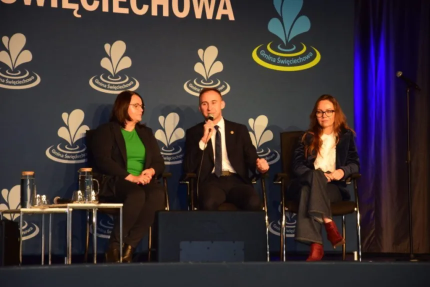 Ujęcie podczas wypowiedzi wójta podczas panelu