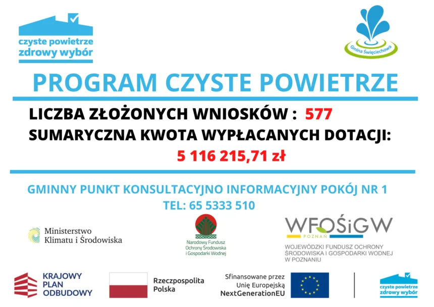 Baner informujący o reazlizacji programu "Czyste Powietrze" do 31.12.2024 r.