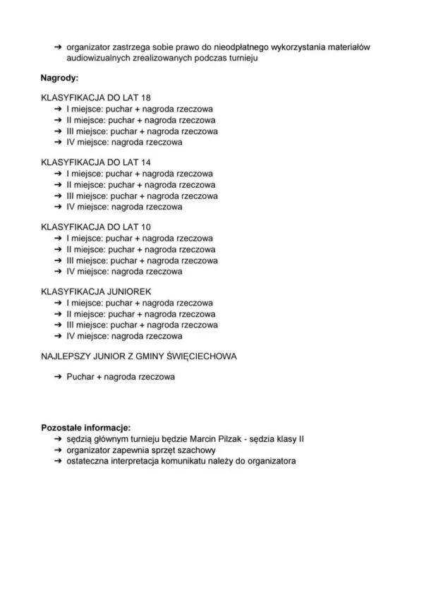 Informacje o turnieju - więcej szczegółów w tekście głównym
