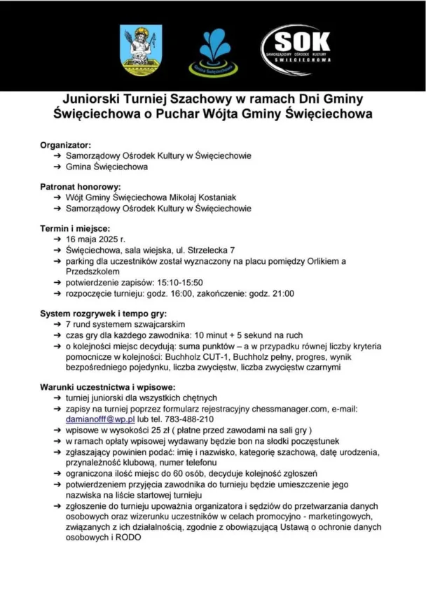 Informacje o turnieju - więcej szczegółów w tekście głównym