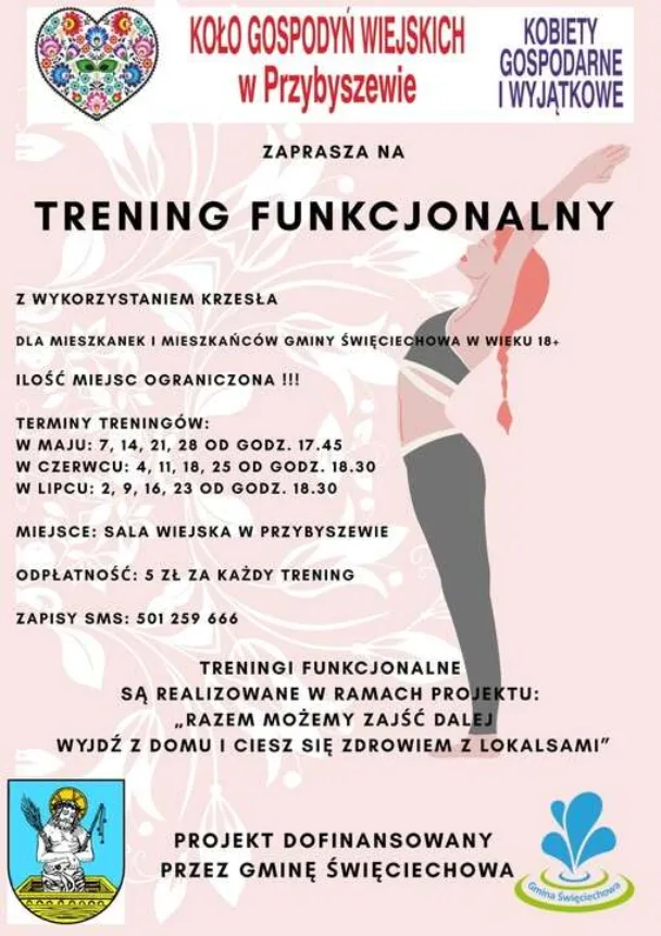 Grafika zapraszająca na Trening Funkcjonalny - więcej informacji w tekście głównym