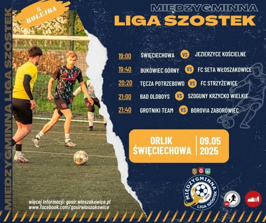 Plakat informujący o Międzygminnej Lidze Szóstek - więcej informacji w tekście głównym