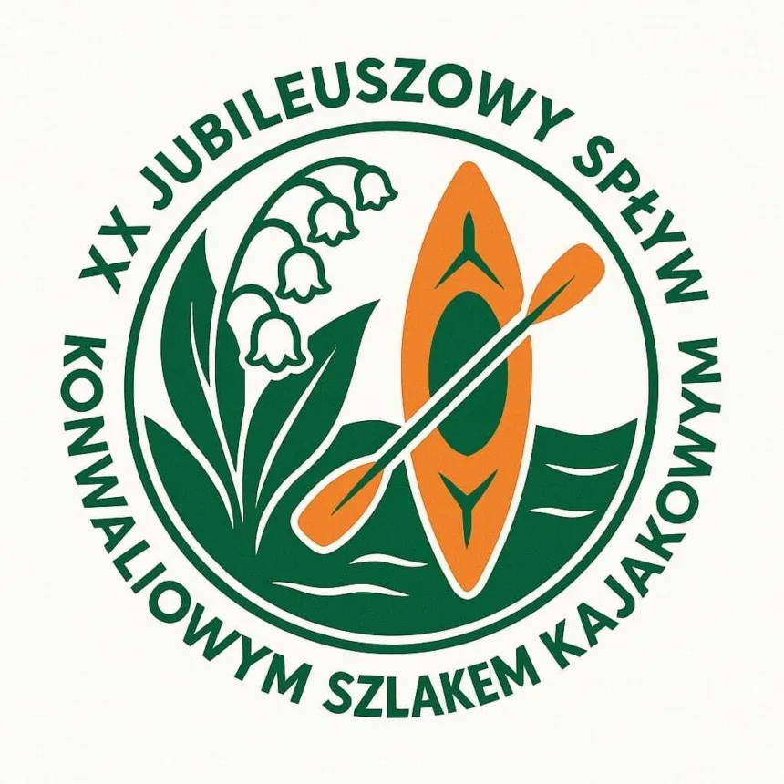 Logo xx jubileuszowego spływu kajakowego konwaliowym szlakiem