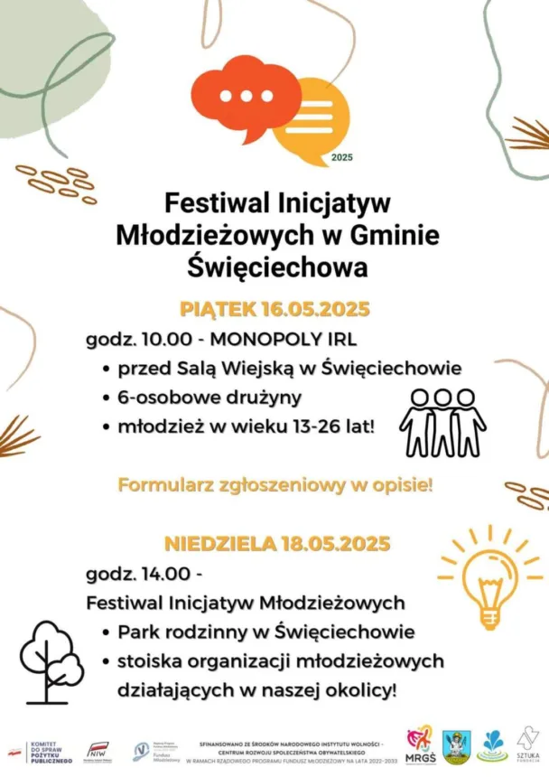 Plakat promujący Festiwal Inicjatyw Młodzieżowych