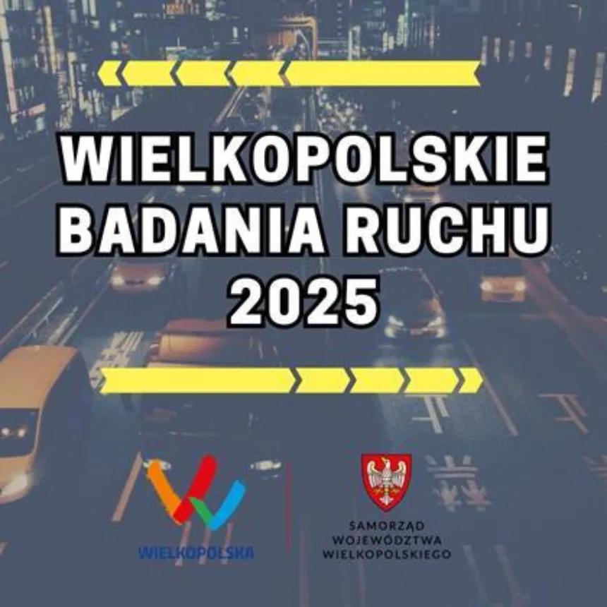 Grafika informująca o wielkopolskim badaniu ruchu