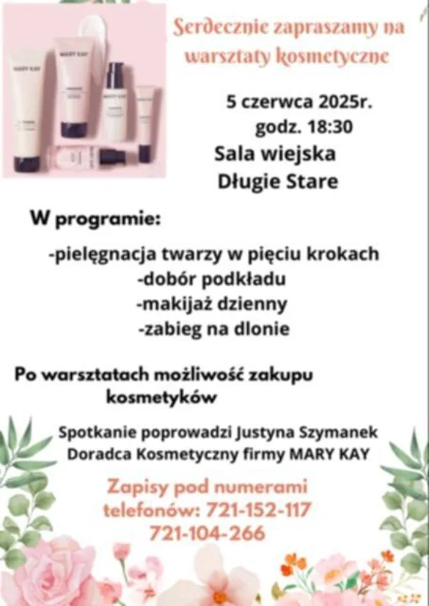 Plakat zapraszający na szkolenie od KGW w Długiem Starem.